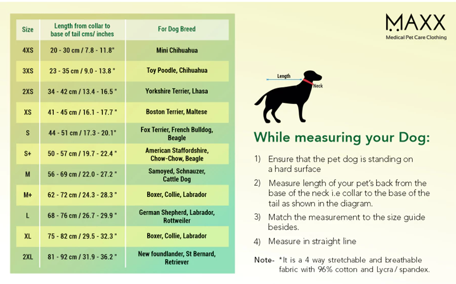 Maxx Recovery Suit for Pets (E-collar alternative, for post-operation/surgery care)