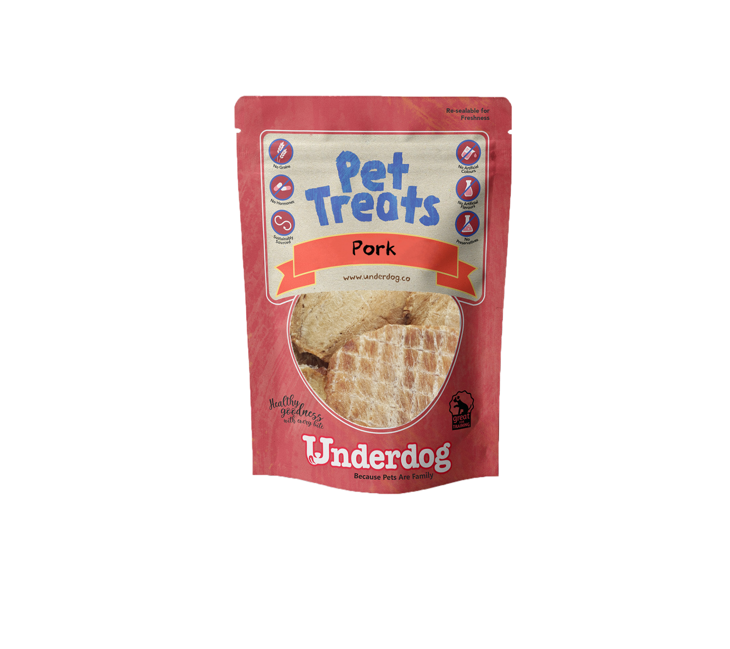 Underdog Pork Treats for Pets (80g)