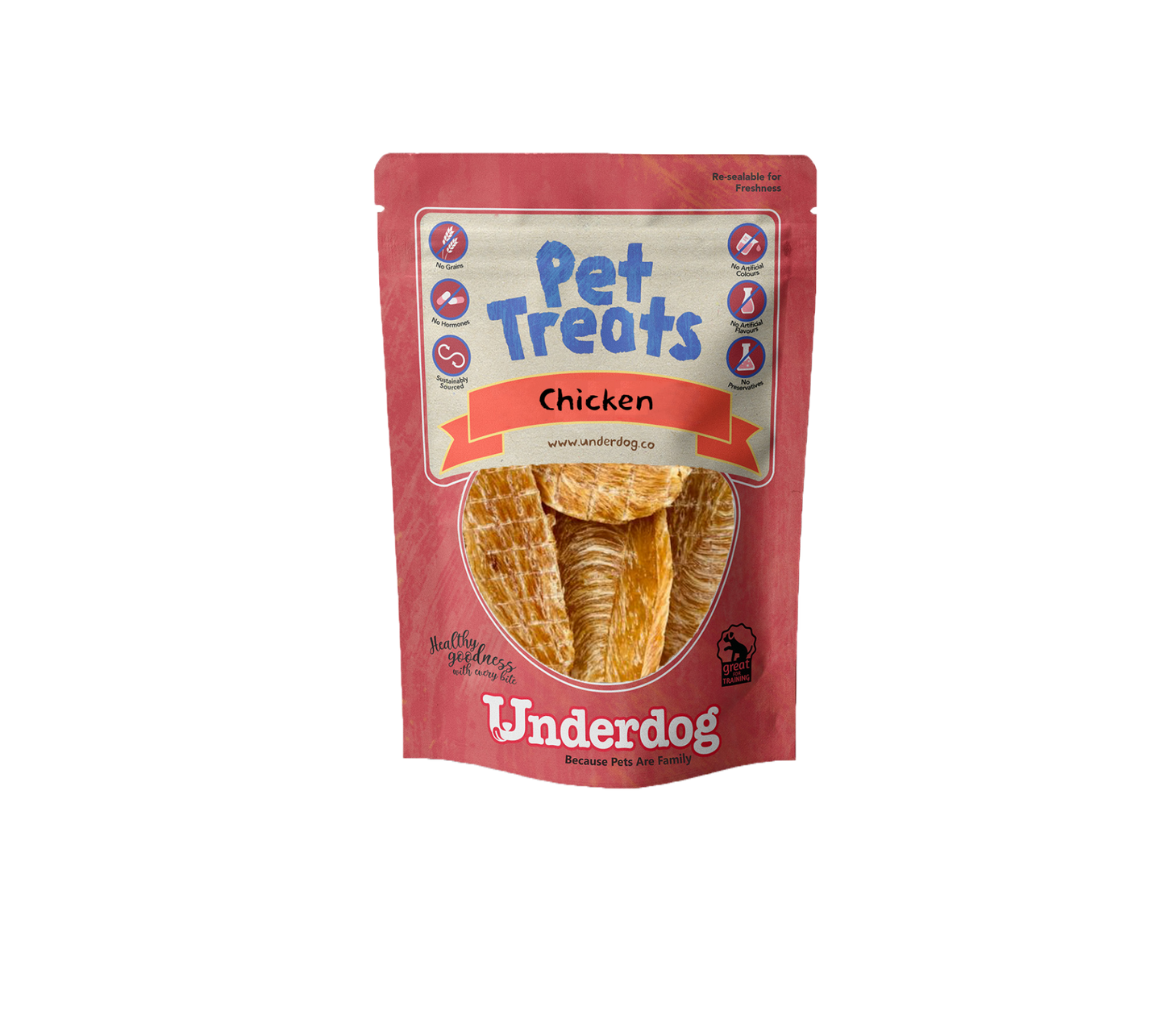 Underdog Chicken Treats for Pets (80g)