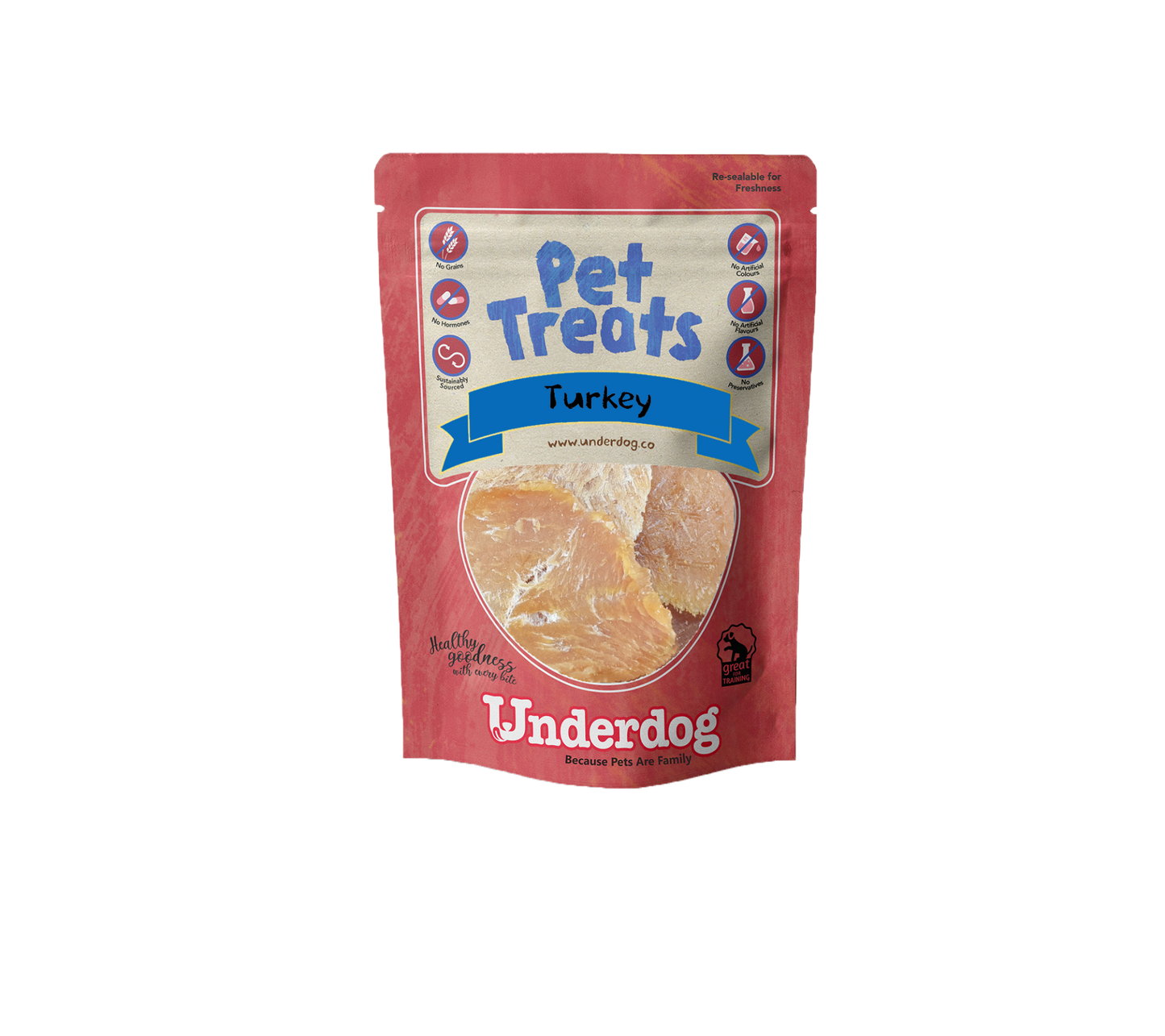 Underdog Turkey Treats for Pets (80g)