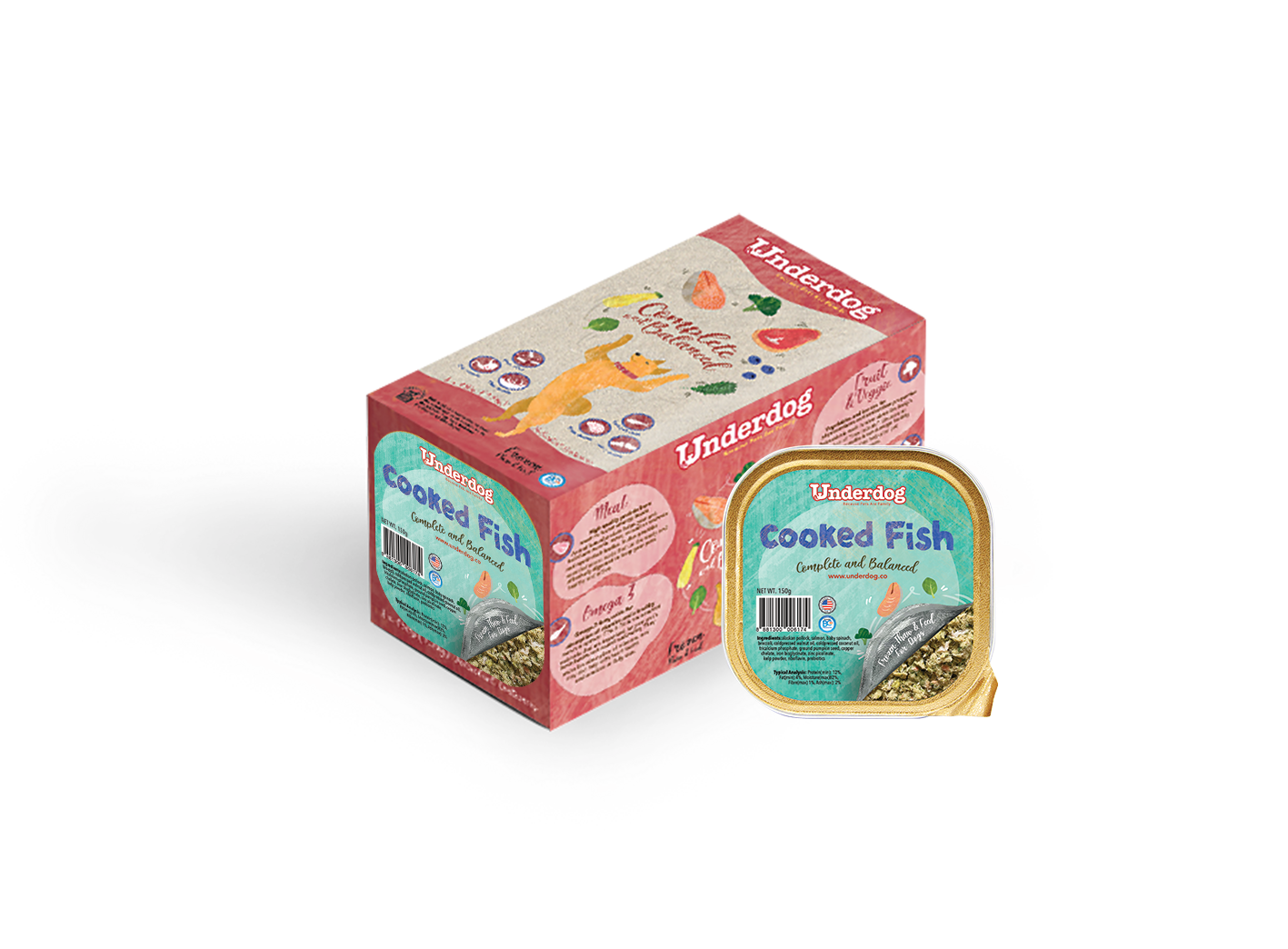 Underdog Cooked Fish Complete & Balanced Frozen Dog Food 1.2kg