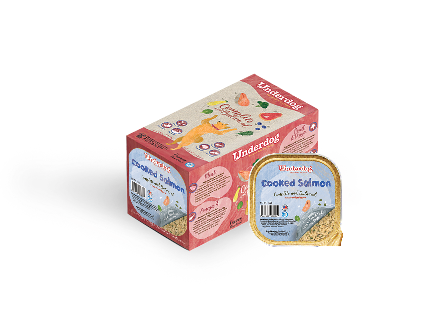 Underdog Cooked Salmon Complete & Balanced Frozen Dog Food 1.2kg
