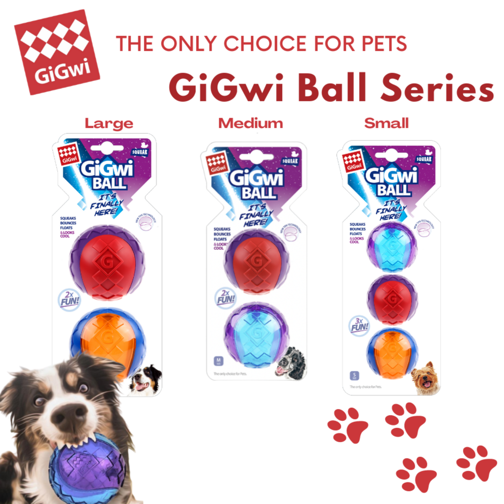 GiGwi Ball Series: Bouncy, Interactive, Durable Toy Dog Balls (Colour given at random unless indicated in remarks)