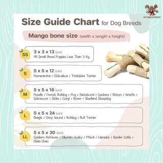 Mango Bone Chew for Dogs - LONG LASTING CHEW!! (5 sizes)