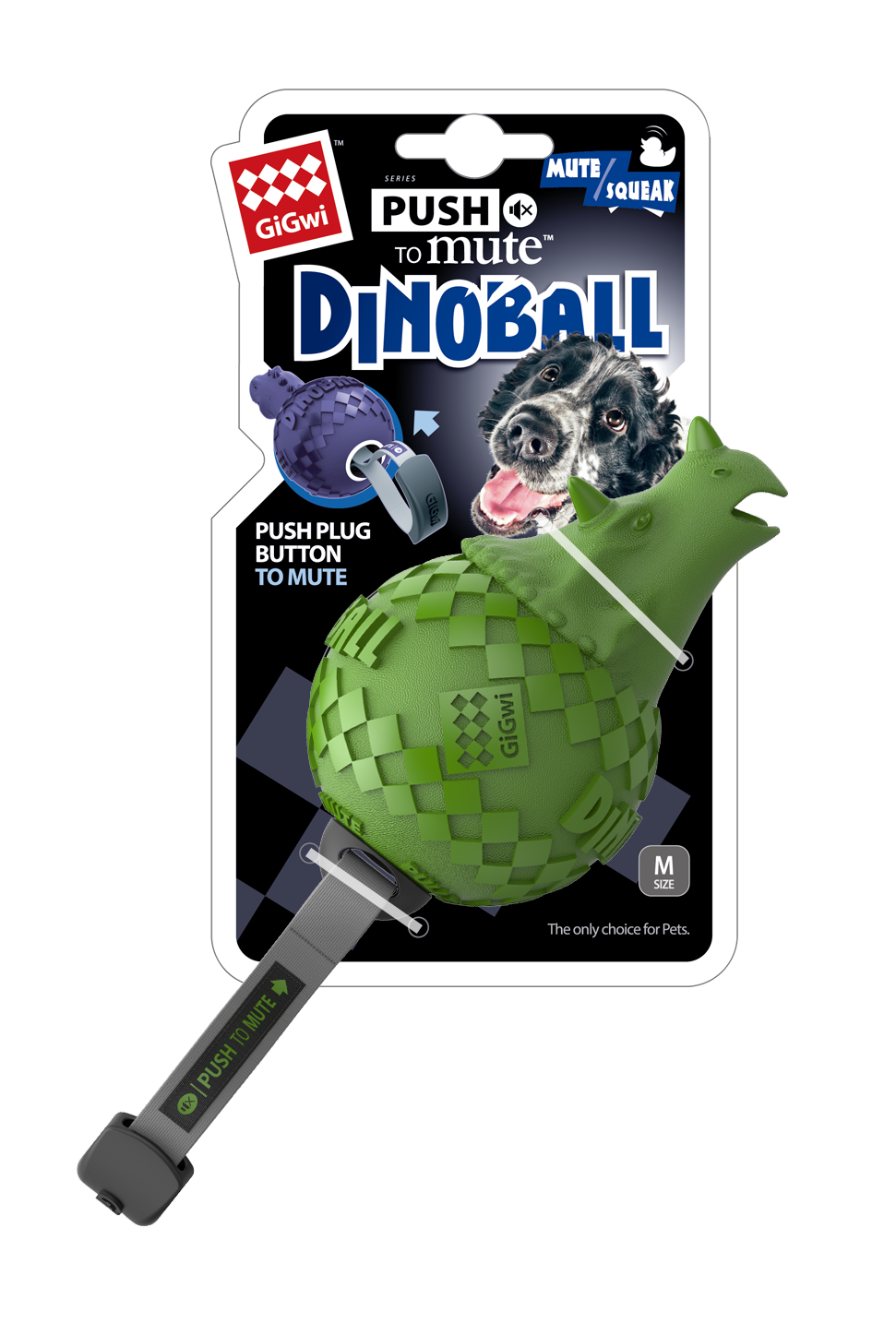 GiGwi Push to Mute Series: Owl, Rugby Ball, Johnny Stick, Dinoball