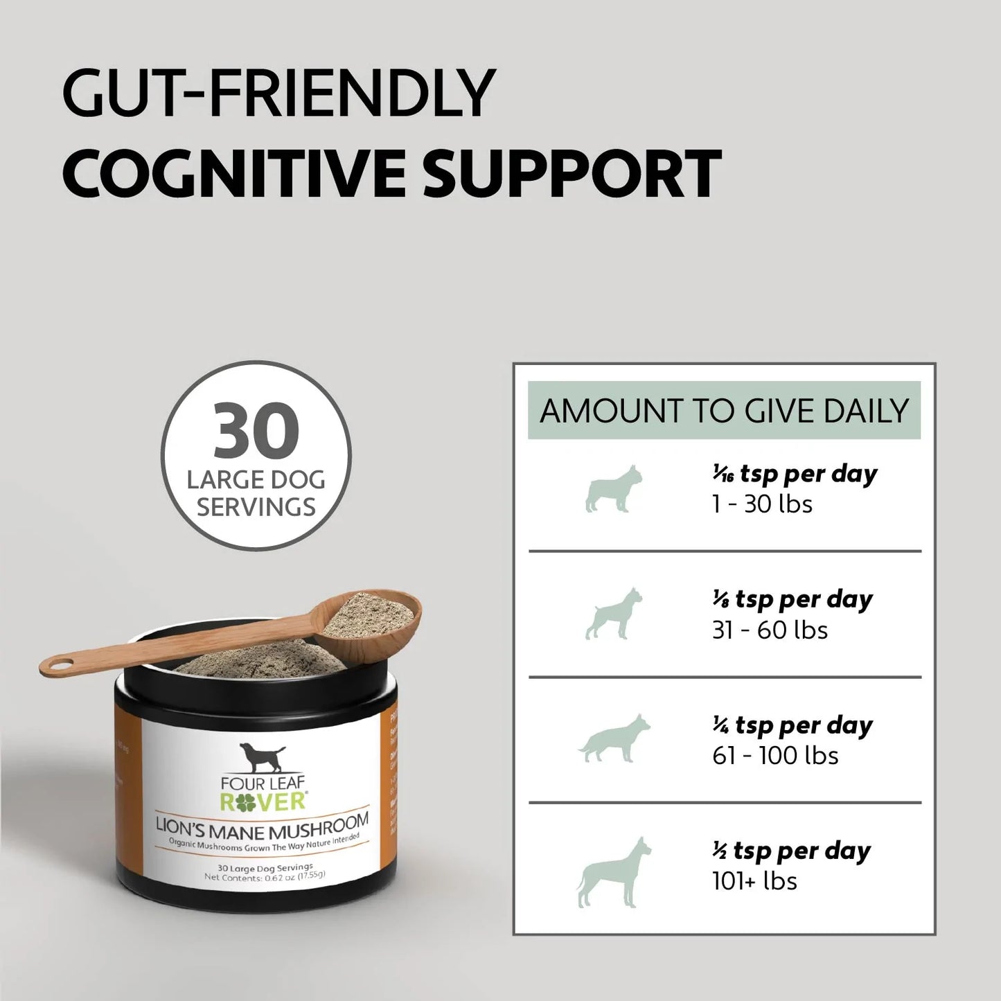 Four Leaf Rover: Lion's Mane - Organic Mushroom Extract For Dogs