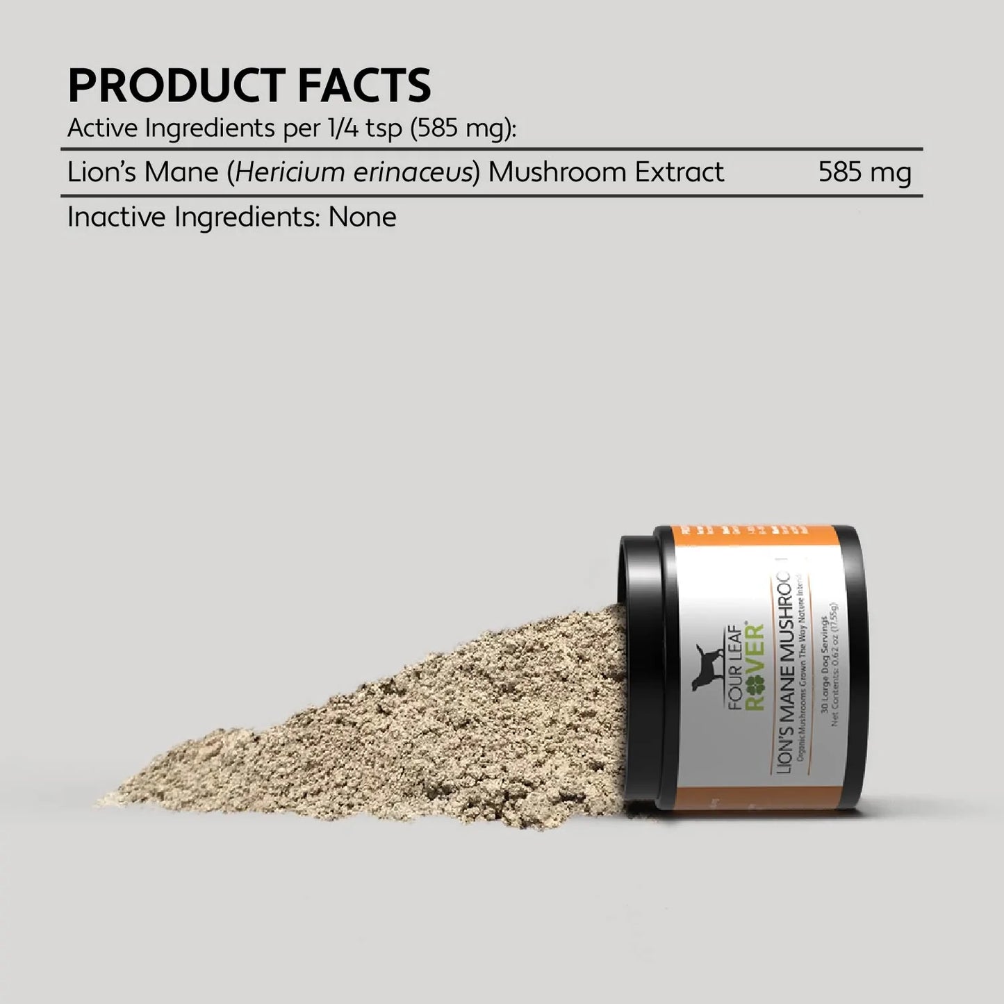 Four Leaf Rover: Lion's Mane - Organic Mushroom Extract For Dogs