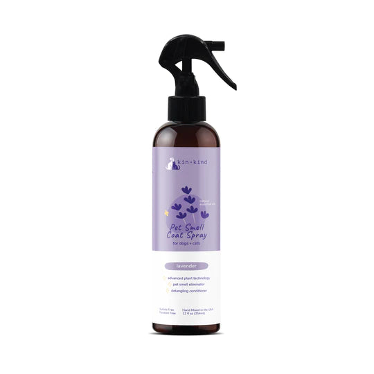 kin+kind: Pet Smell Coat Spray - Lavender, Energizing Grapefruit, Almond+Vanilla, Patchouli