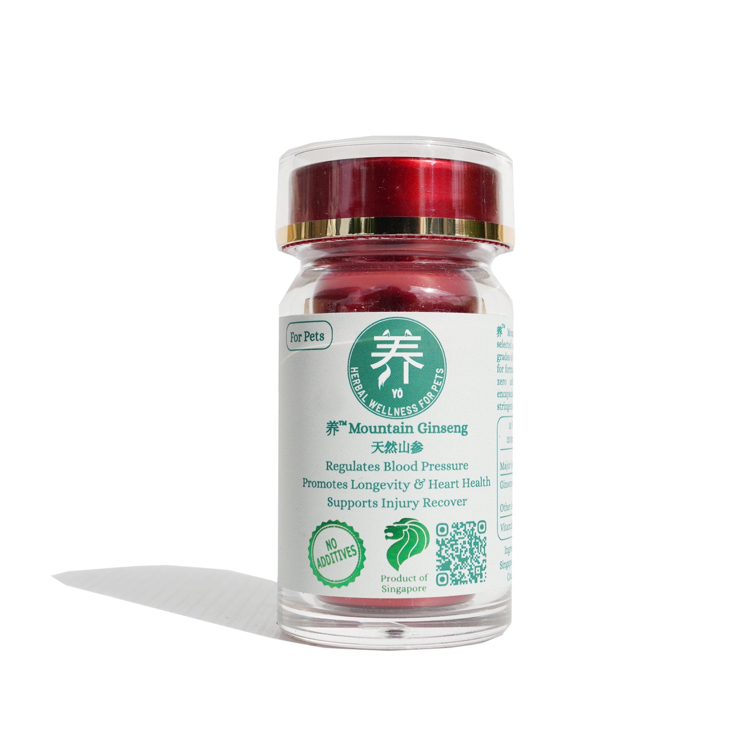养™ Yo Mountain Ginseng 天然山参 for Pets (30 Vege Capsules)