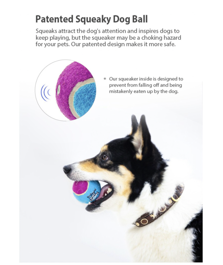 GiGwi Tennis Ball Series: Squeaky, Interactive, Bouncy dog training balls