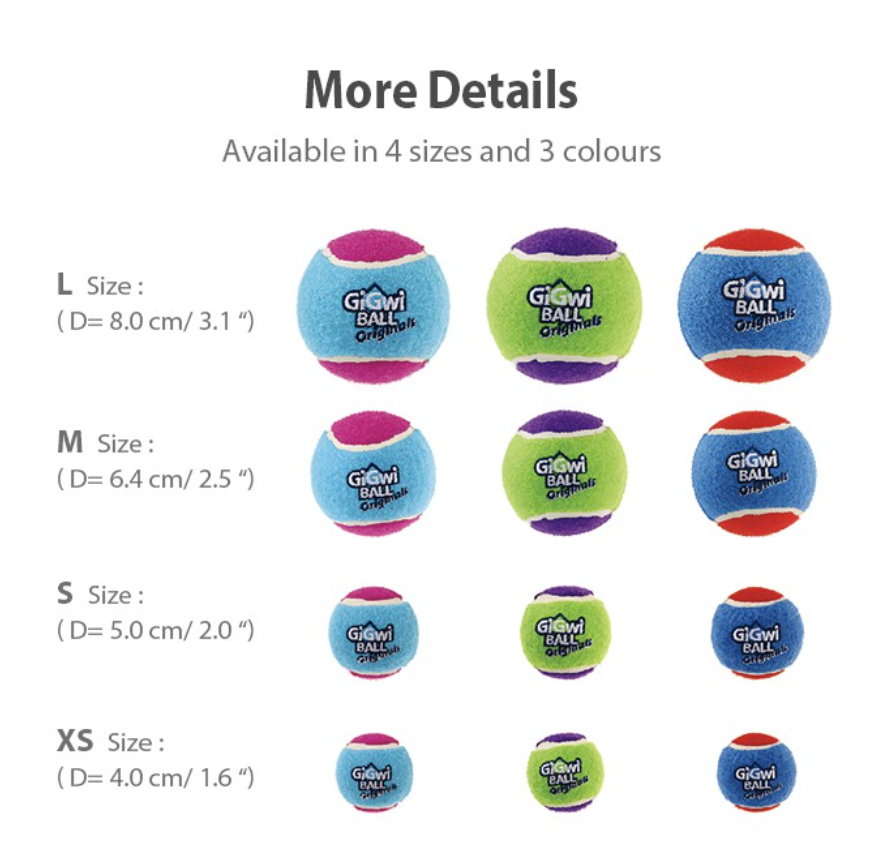 GiGwi Tennis Ball Series: Squeaky, Interactive, Bouncy dog training balls