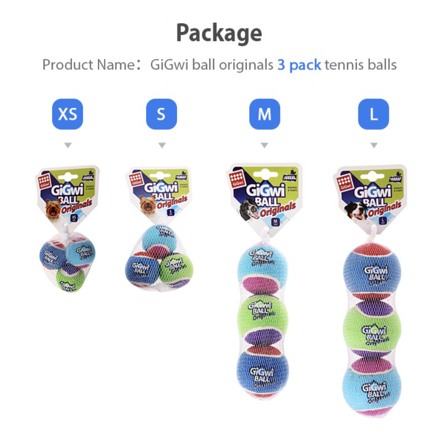 GiGwi Tennis Ball Series: Squeaky, Interactive, Bouncy dog training balls