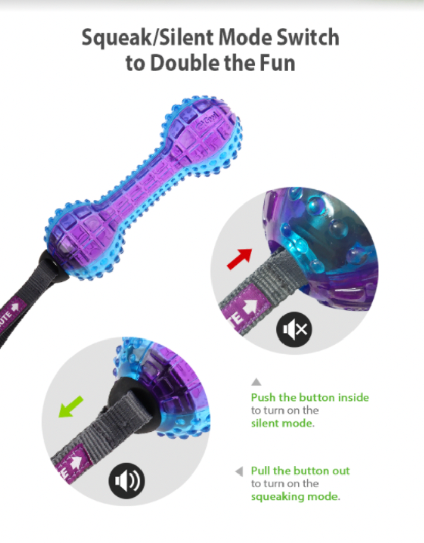 GiGwi Push to Mute Series: Regular Ball, Dumbbell