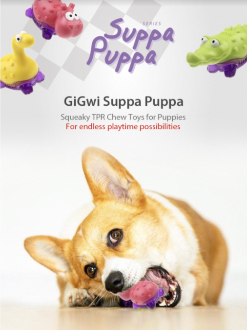 GiGwi Suppa Puppa Series (TPR): Dino, Hippo, Alligator