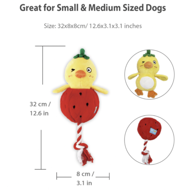 GiGwi Pull-Me-Out Series: Squeaky Dog Toys - Chicken, Fox, Racoon