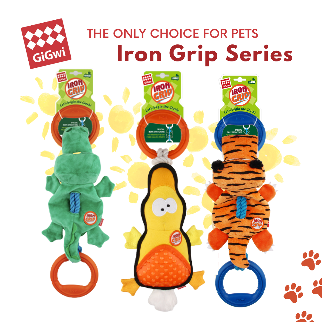 GiGwi Iron Grip Series: Pet Tug Toys - Crocodile, Duck, Tiger