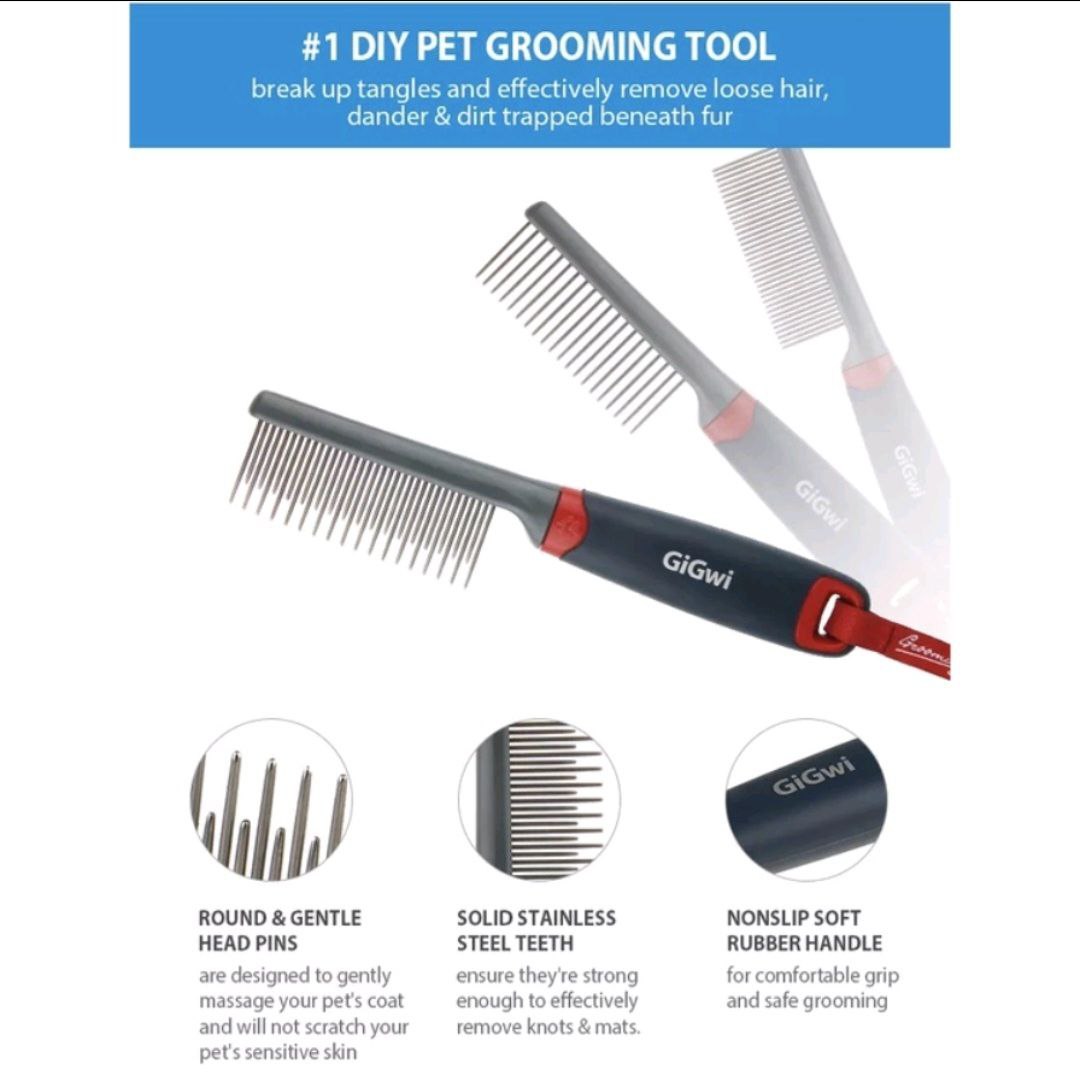 Gigwi Grooming Tools for Pets (Comb/Deshedder/Dematting/Slicker Brush/Massage Brush)