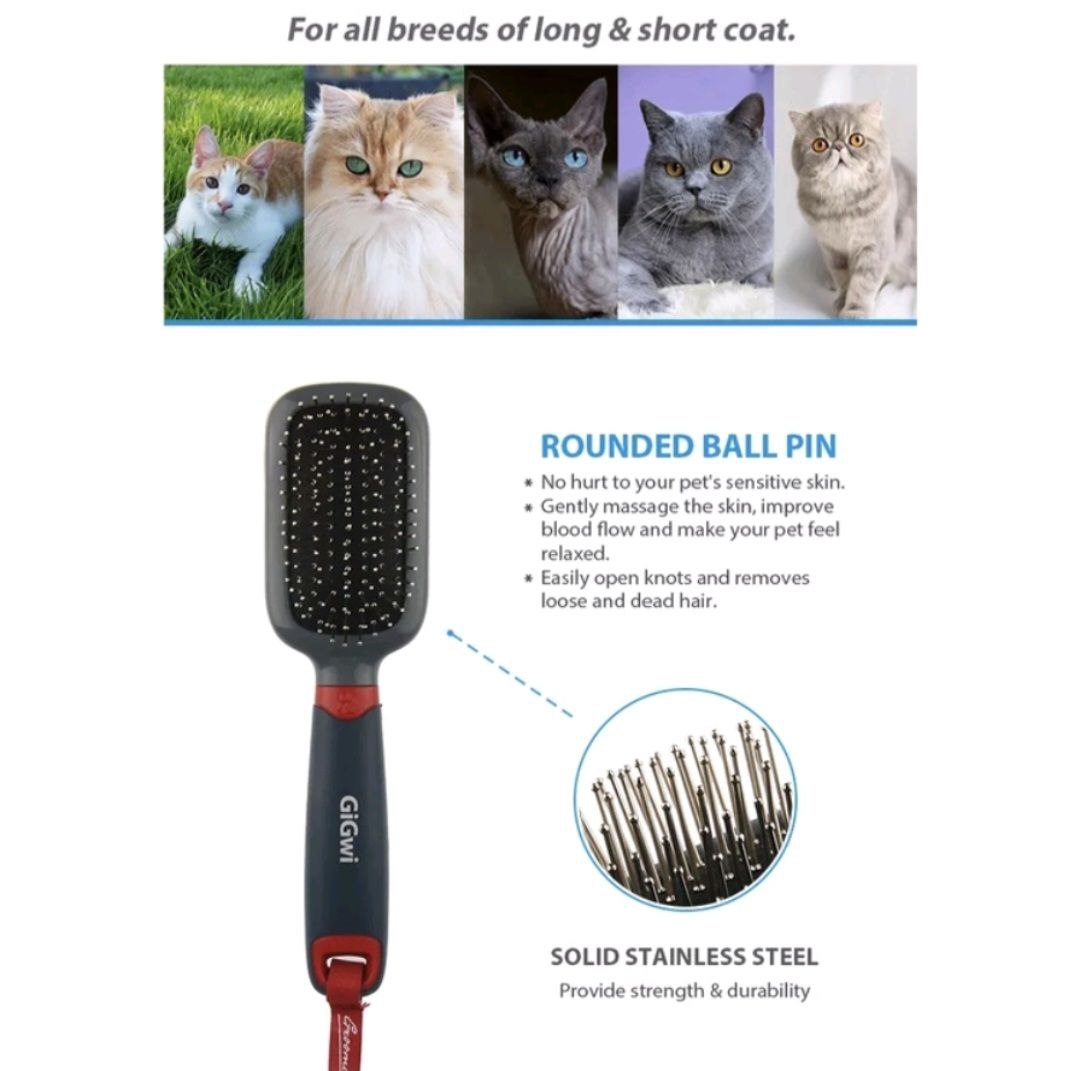 Gigwi Grooming Tools for Pets (Comb/Deshedder/Dematting/Slicker Brush/Massage Brush)