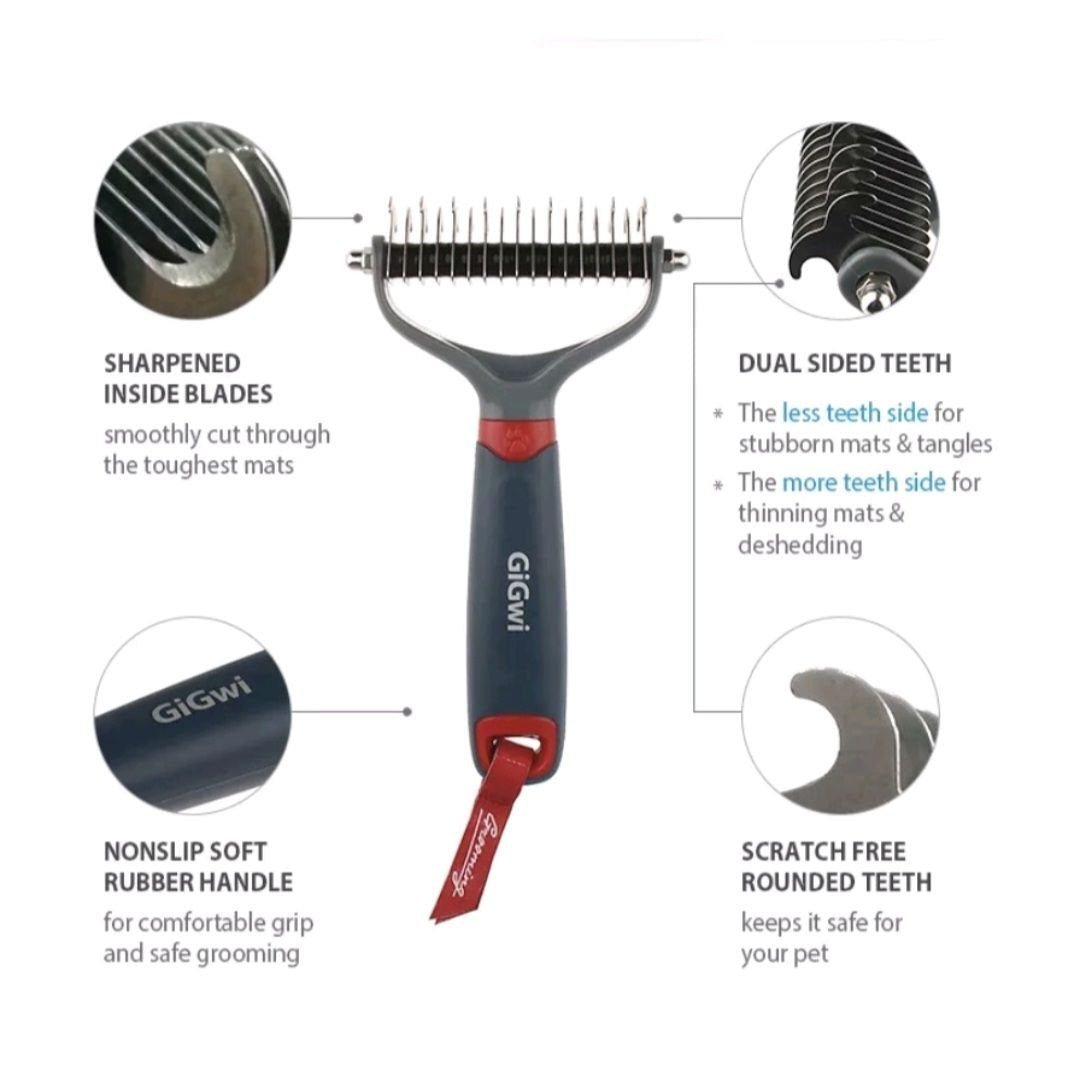 Gigwi Grooming Tools for Pets (Comb/Deshedder/Dematting/Slicker Brush/Massage Brush)
