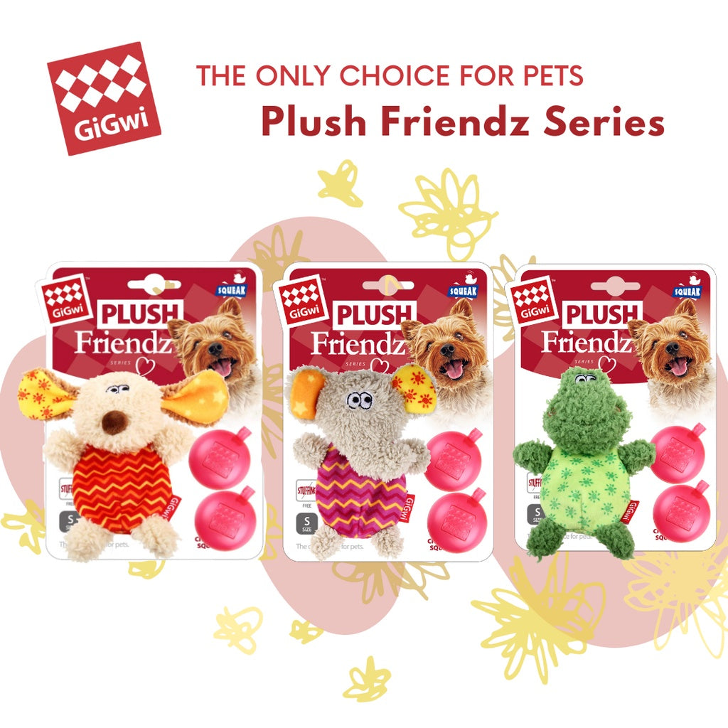 GiGwi Plush Friendz Series — Squeaky Plush Dog Toy (6")