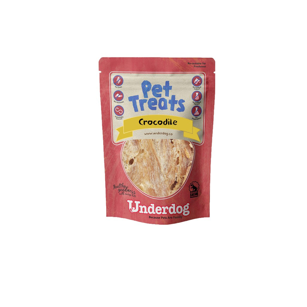 Underdog Crocodile Treats for Dogs & Cats — Single-Ingredient (60g)