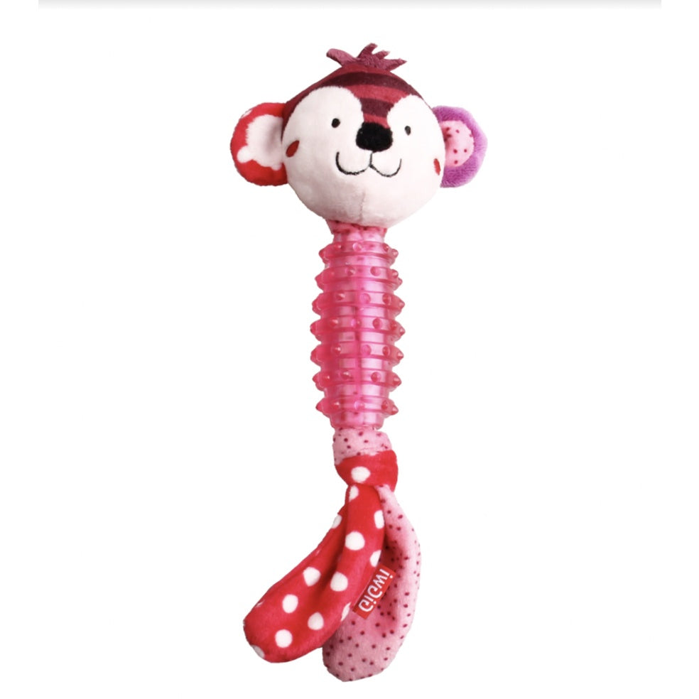 GiGwi Suppa Puppa Plush Tug Toy — Squeaky Chew for Puppies (Monkey or Rabbit)