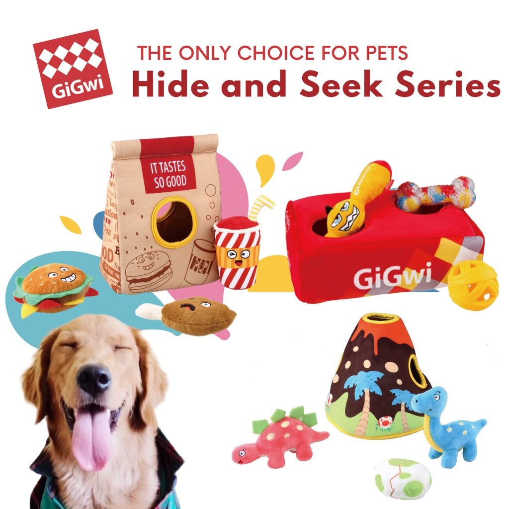 GiGwi Hide and Seek Toy Box Set — Interactive Puzzle Toy for Dogs (3 Variations)