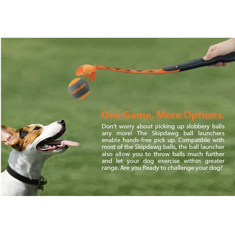 Skipdawg Ball Launcher — Hands-Free Fetch Toy (18"/24")