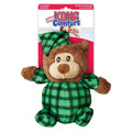KONG Comfort Snuggles Plush Toy — Green Checks with Squeaker (Sizes S & L)