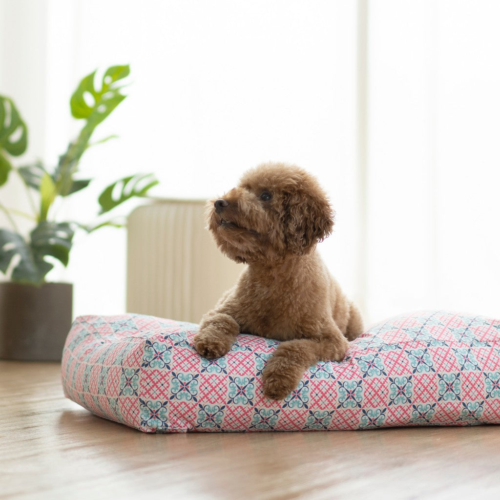 ohpopdog Bibik Pink 14 Microbeads Bed — Peranakan Inspired (2 Sizes)