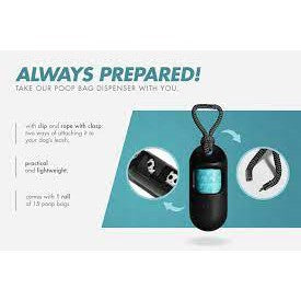 Zee Dog Poop Bag & Dispenser — Leash Clip Included (4 Rolls)