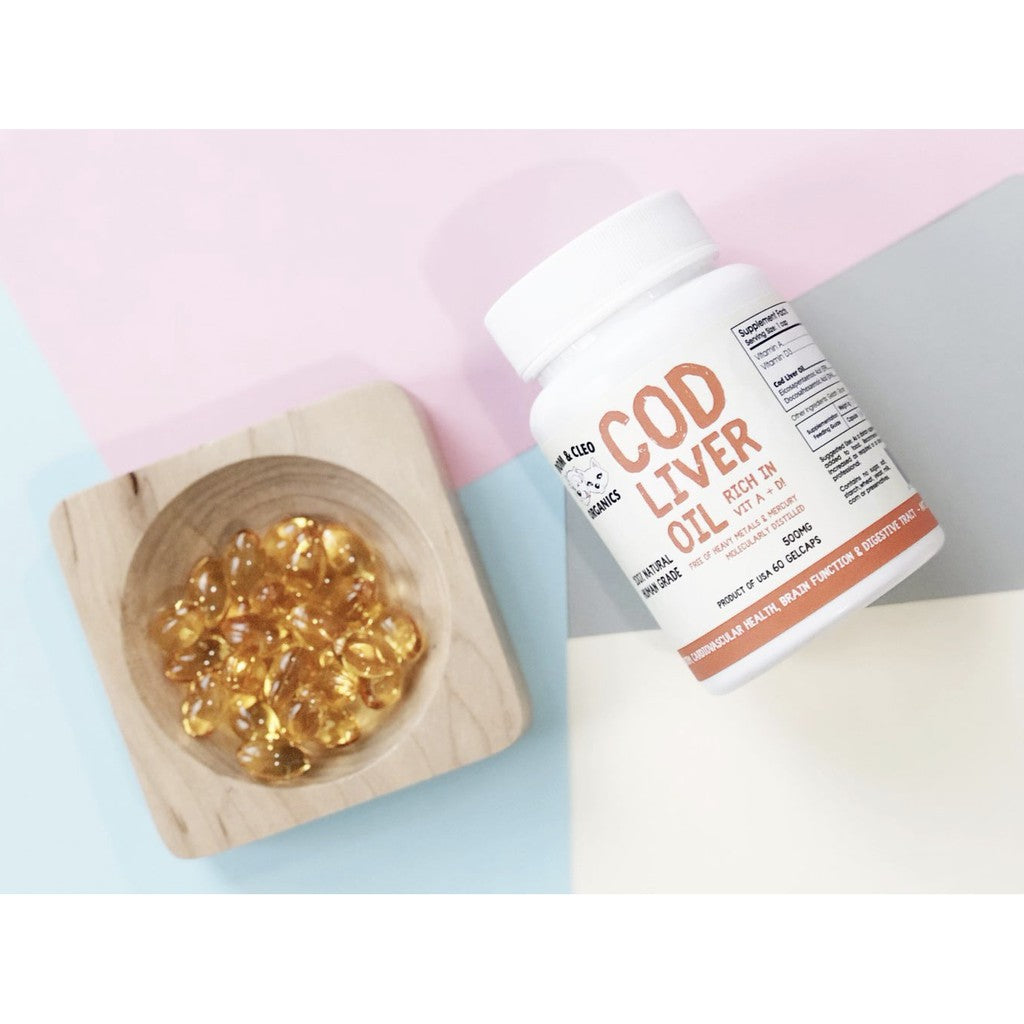 Dom & Cleo Organics Cod Liver Oil — Fish Oil Gelcaps for Cats & Dogs (60ct)