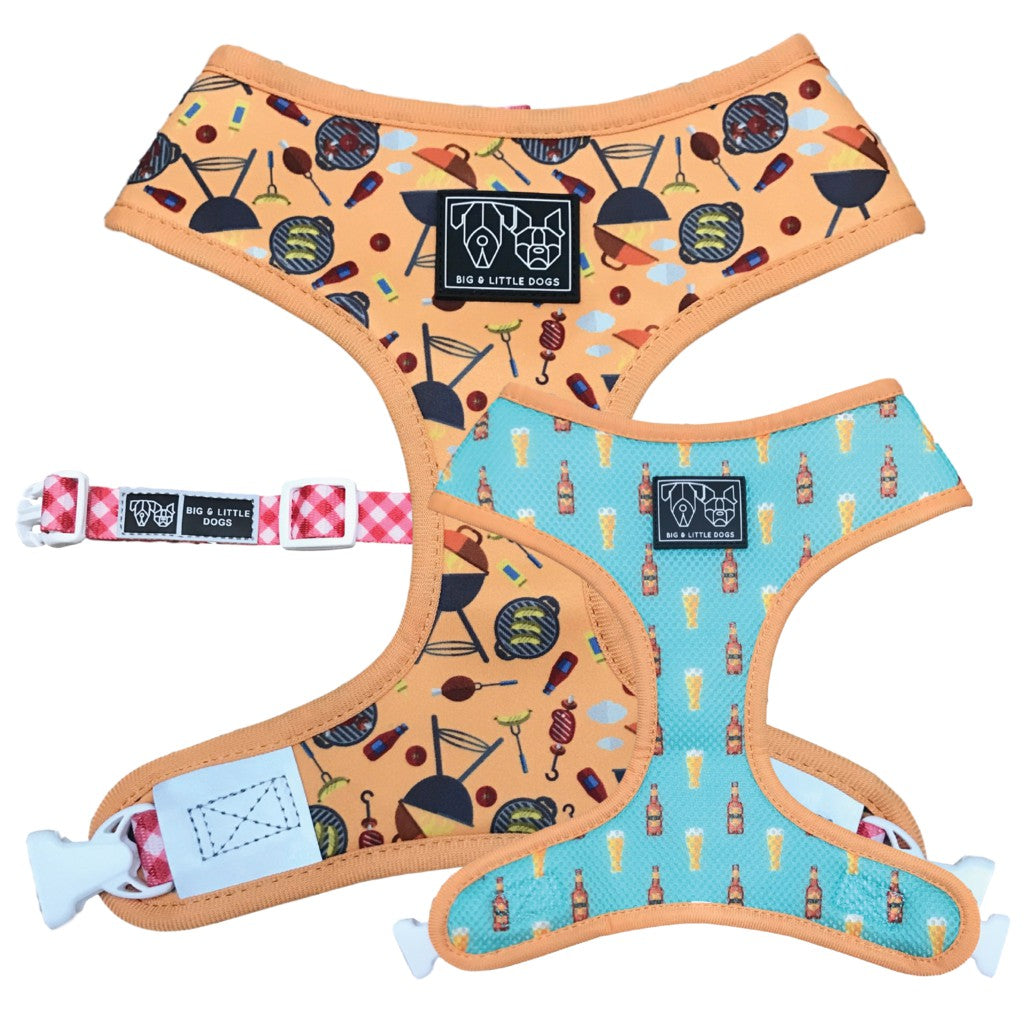 Big & Little Dogs Reversible Dog Harness — Licensed to Grill (Sizes XS-XL)