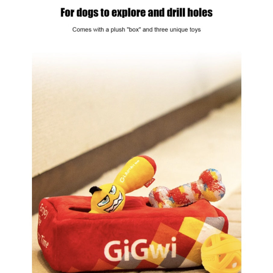 GiGwi Hide and Seek Toy Box Set — Interactive Puzzle Toy for Dogs (3 Variations)