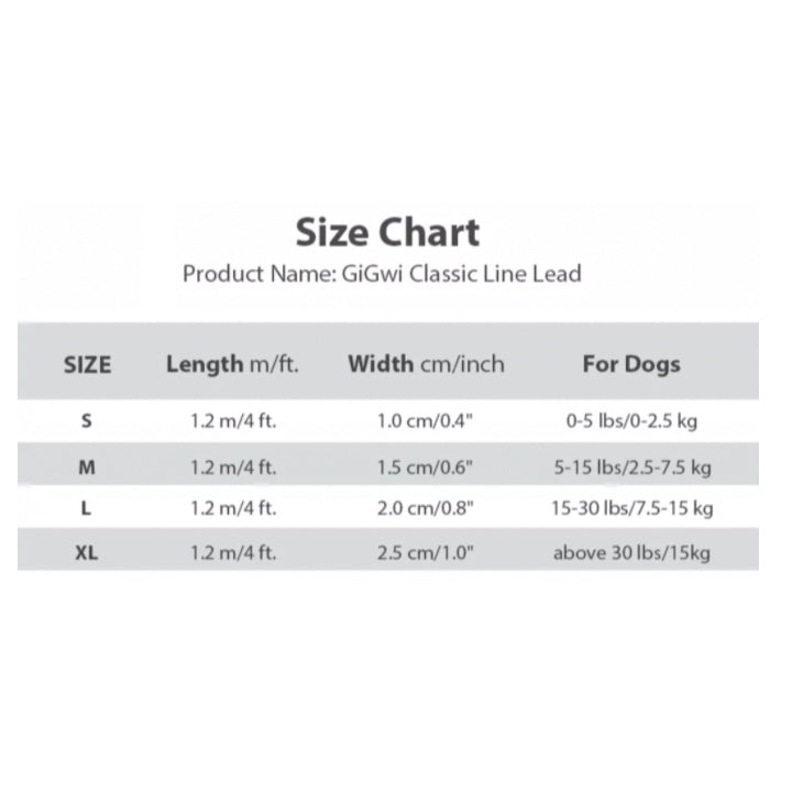 GiGwi Premium Lead — Soft Padded Reflective Dog Leash (S, M, L, XL)