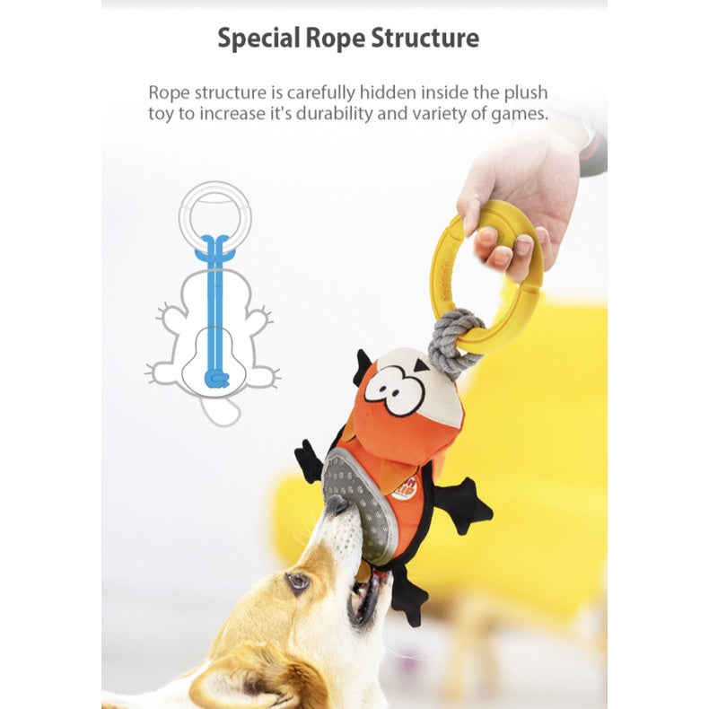 GiGwi Iron Grip Tug Toy — Durable Rope & Plush Design for Dogs