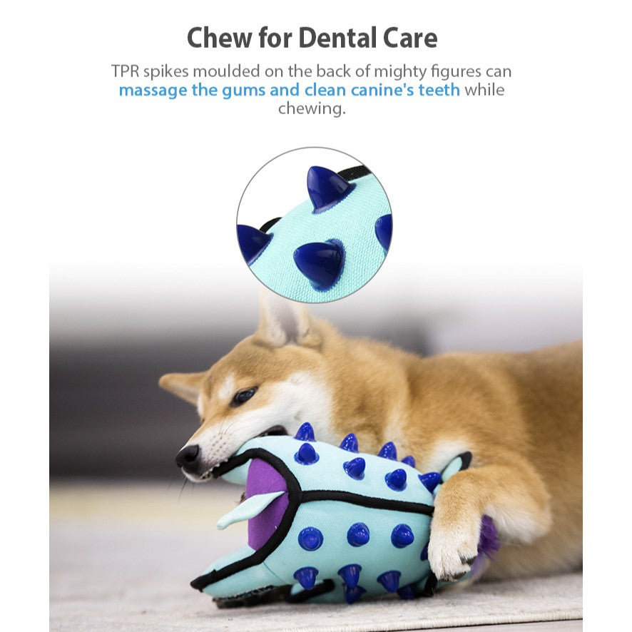 GiGwi Duraspikes Series — Durable Canvas Plush Dog Toy with TPR Spikes