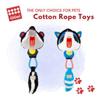 GiGwi Cotton-Rope Dog Toy — Squeaker & Crinkle Paper Tug Toy