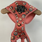 Big & Little Dogs Adjustable Dog Harness — Custom Printed Neoprene (L, Donuts and Coffee)