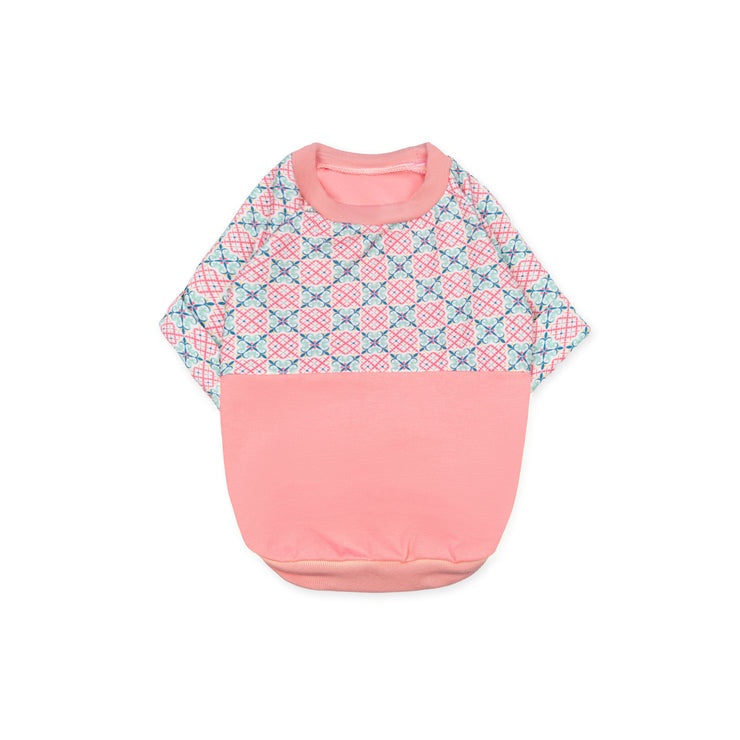 Ohpopdog Heritage Raglan Shirt — Peranakan-Inspired Pattern for Dogs (6 Sizes)