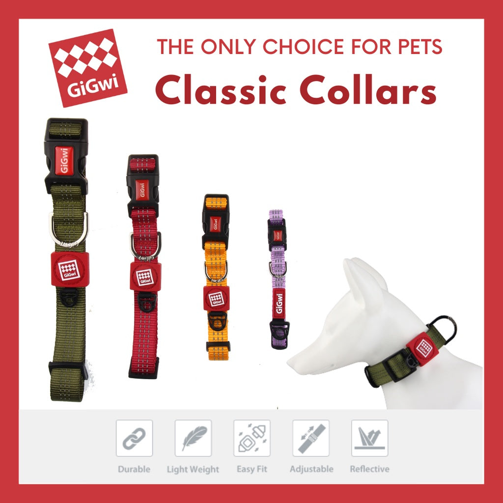 GiGwi Classic Collar — Reflective Nylon Dog Collar