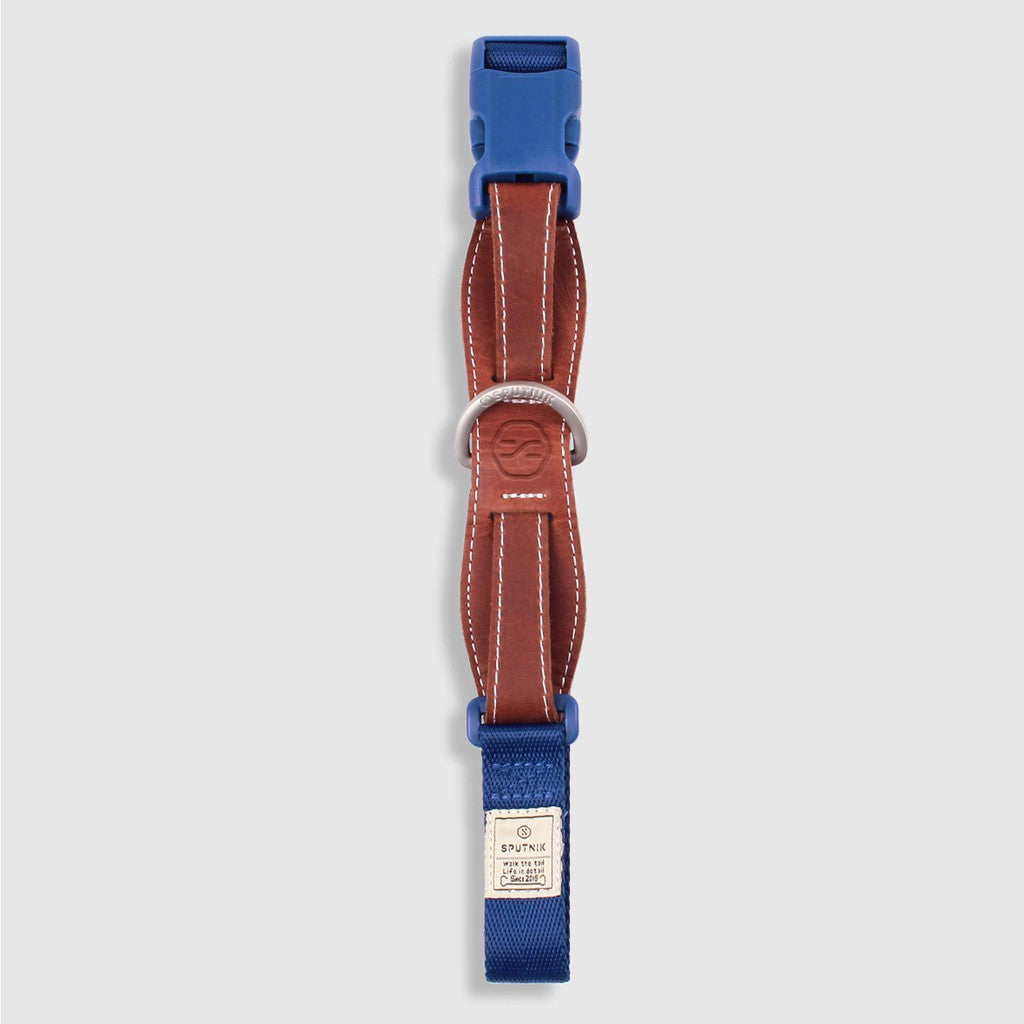 SPUTNIK Dog Collar — Handcrafted Nylon & Genuine Leather (S/M/L)