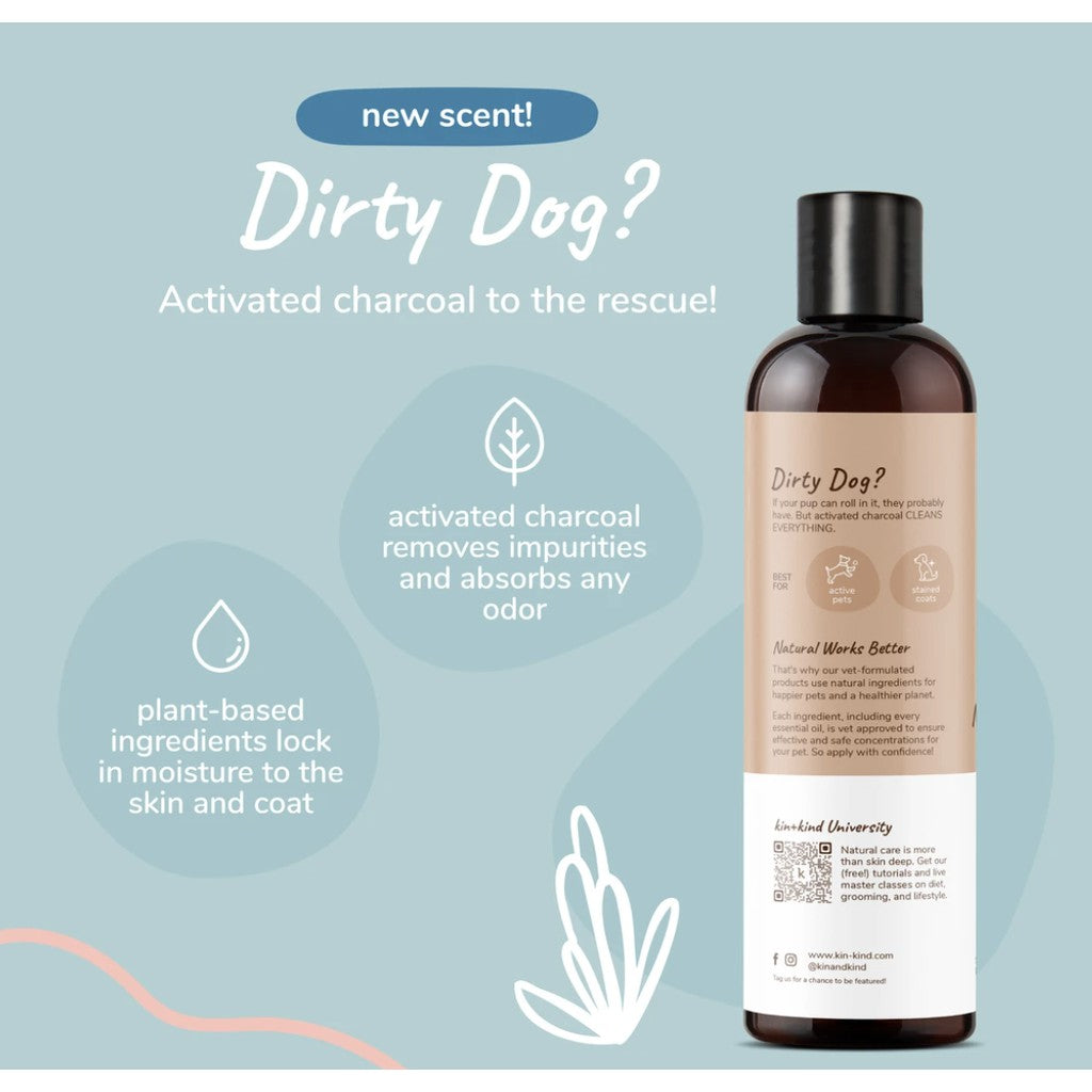 kin+kind Deep Clean Natural Shampoo — Almond & Vanilla for Dogs & Cats (12 fl oz)