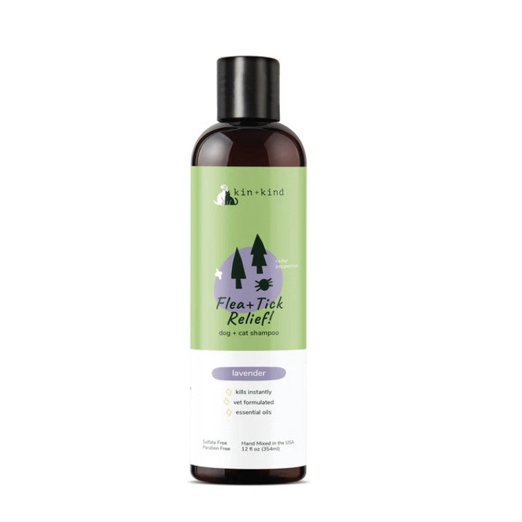 kin+kind Flea & Tick Relief Shampoo — Natural Lavender (12 fl oz)