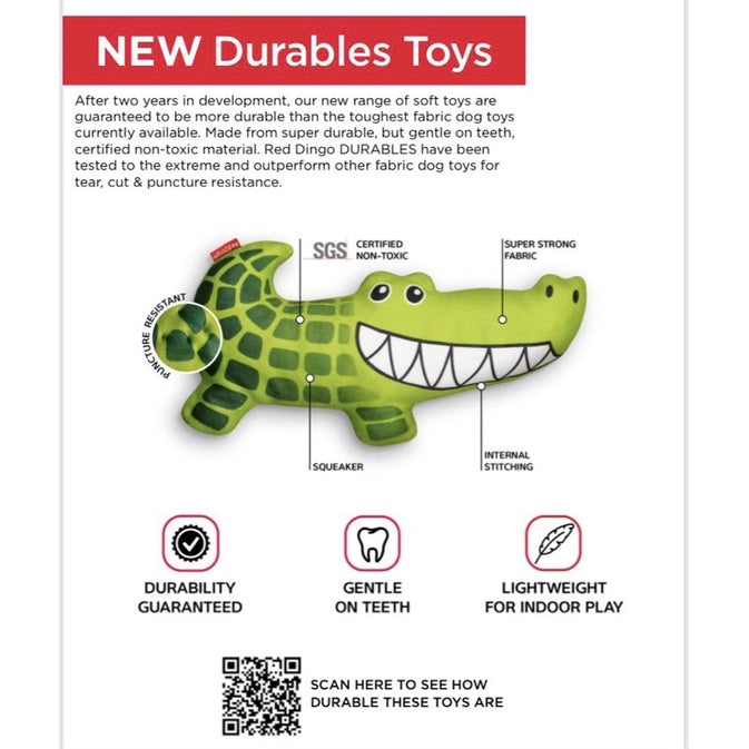 Red Dingo Durables Soft Toys for Dogs — Tough, Gentle & Non-Toxic (8 Animal Styles)
