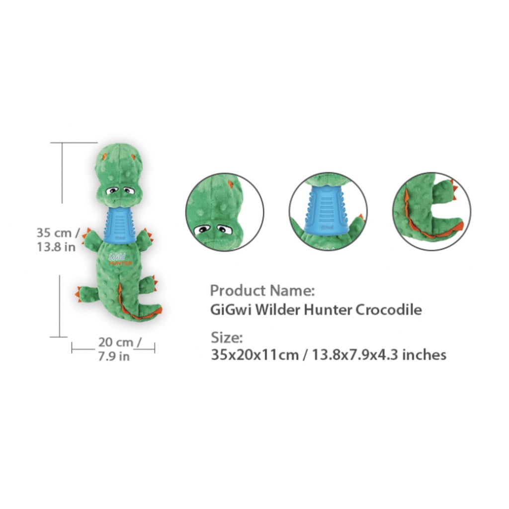GiGwi Wild Hunter — Interactive Treat-Dispensing Dog Toy (Crocodile & Dragon)