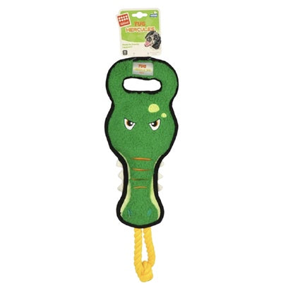 GiGwi Tug Hercules Series — Plush Rope Tug Toy with Squeaker (Crocodile, Elephant, Giraffe)