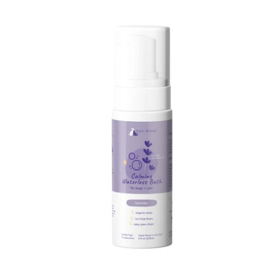 kin+kind Waterless Bath — No-Rinse Foam Shampoo for Dogs & Cats (8 fl oz)