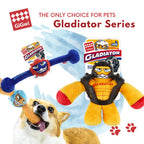 GiGwi Gladiator Series — Durable Plush Tug Toy with Squeakers (TPR Armour)