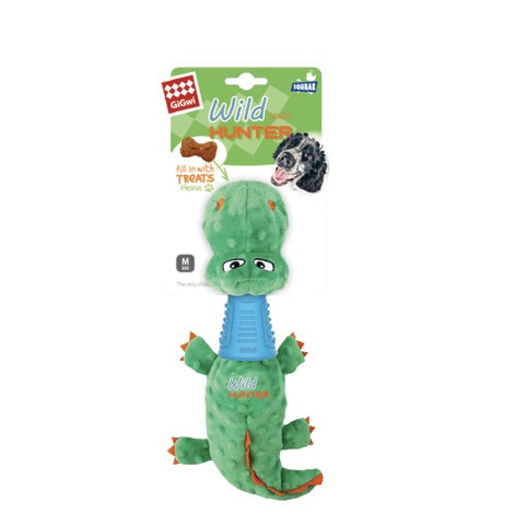GiGwi Wild Hunter — Interactive Treat-Dispensing Dog Toy (Crocodile & Dragon)